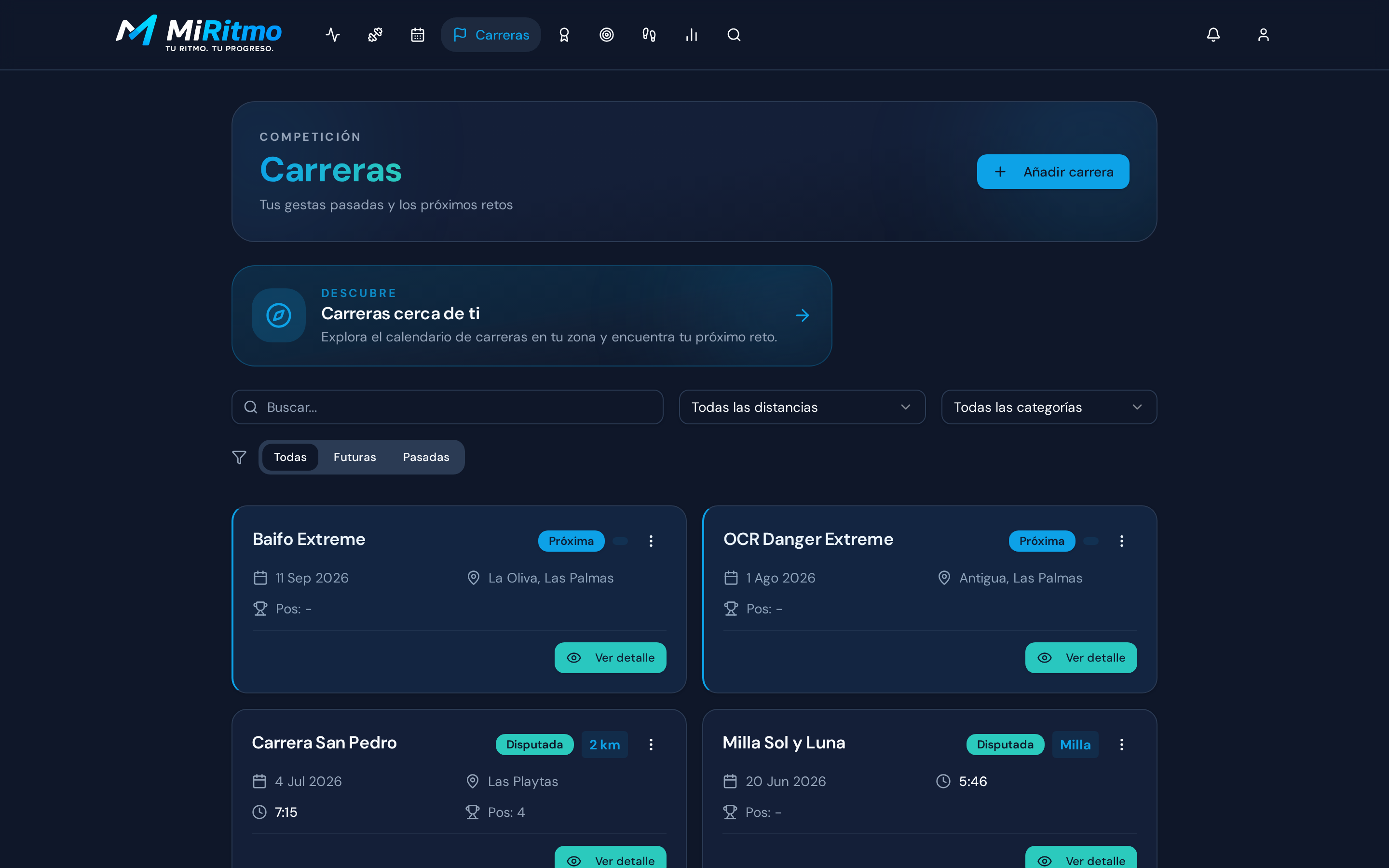 Calendario de carreras